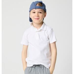 Crewcuts by J.Crew Short Sleeve Jersey Cotton Polo Shirt Boys XS White Pullover